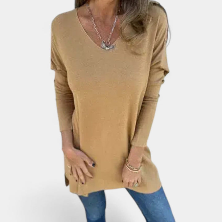 Leontýna – Tunic in spacious jersey with V-neck