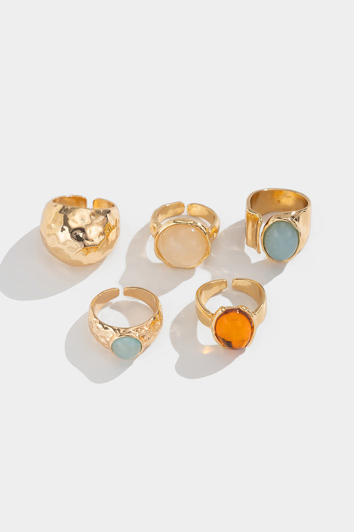 Set of Open Rings with Rhinestones