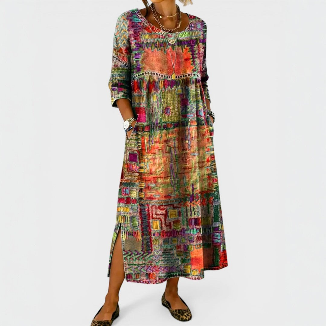 Amelia | Printed Denim Dress