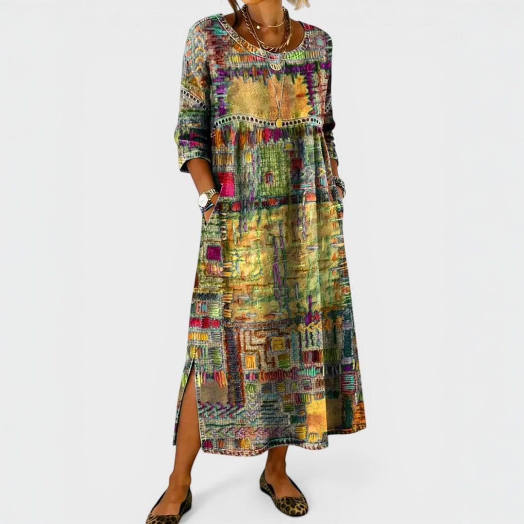 Amelia | Printed Denim Dress
