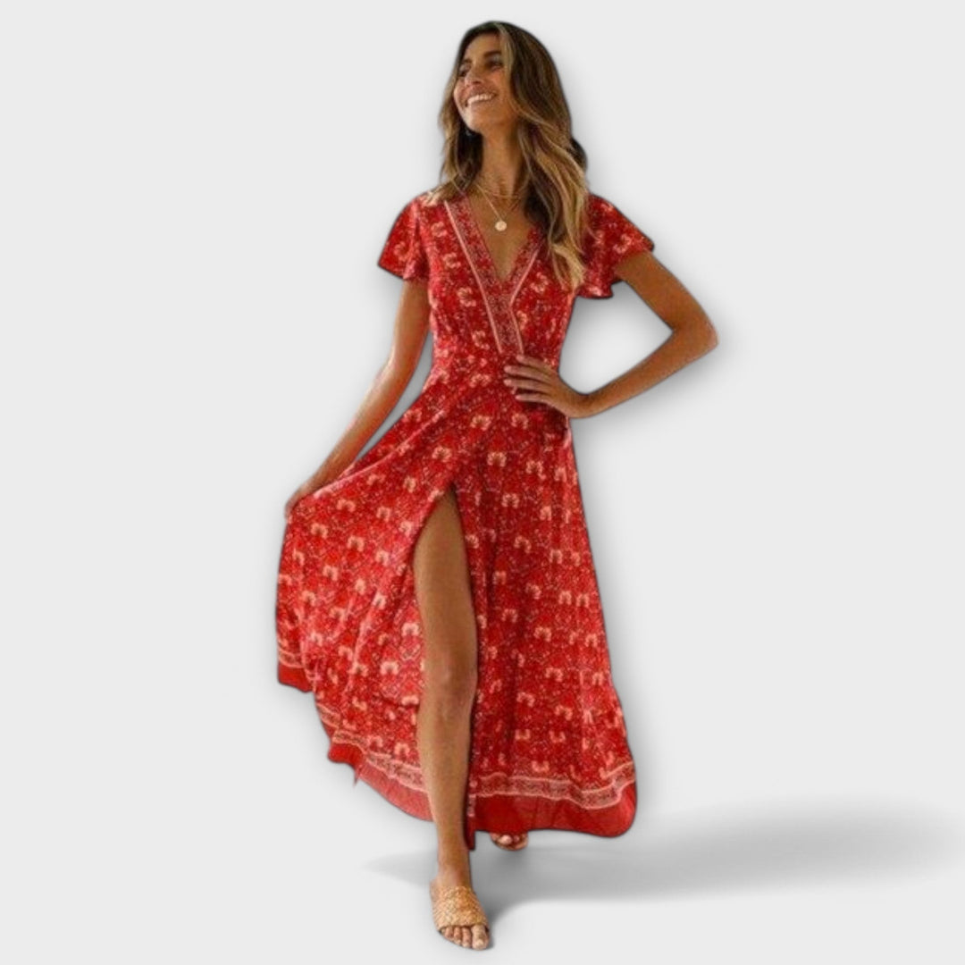 Leah | Boho Midi Dress