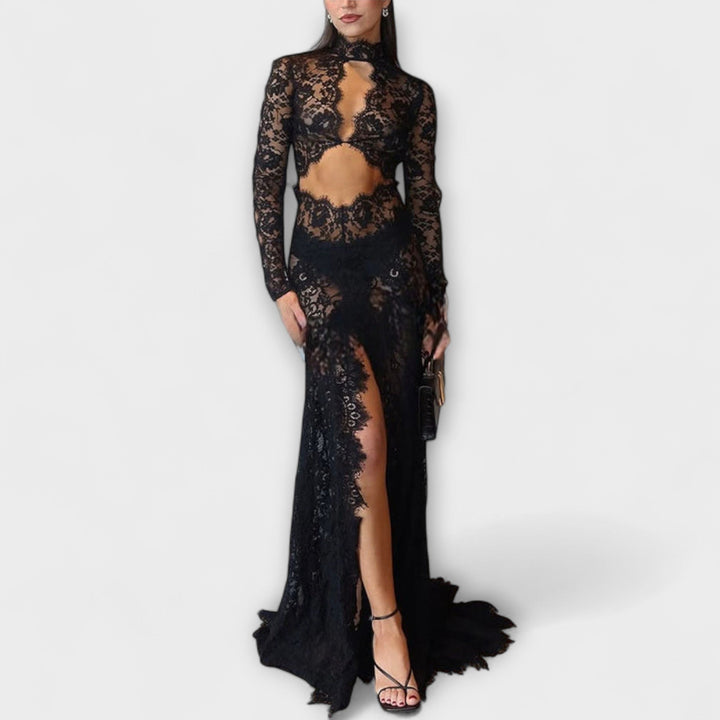 Melissa | Lace Sleeve Maxi Dress