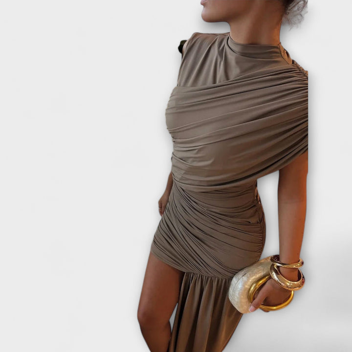 Zoe | Round Neck Ruffle Dress