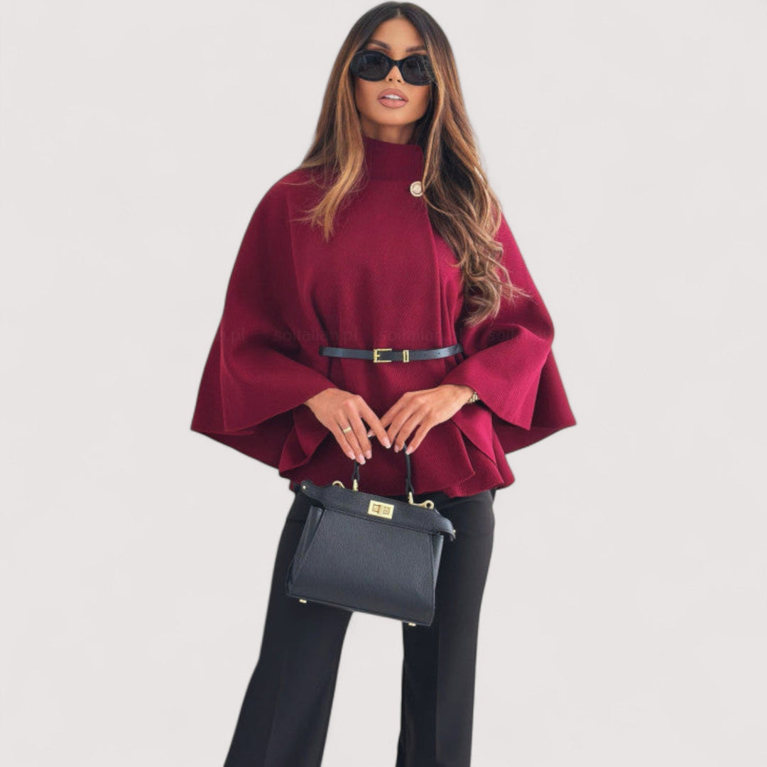 Angela™ | Chic leather jacket with belt