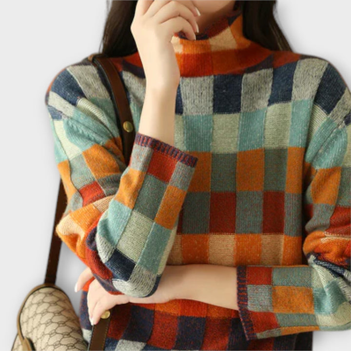 Erika – Sweater with Patchwork Pattern