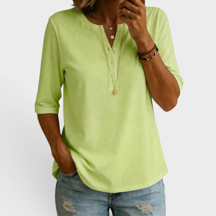 Sienna | 100% Cotton Relaxed Henley Top