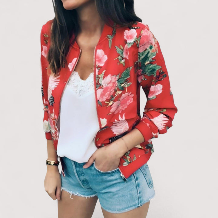 Lidia™ | Stylish bomber jacket with floral pattern